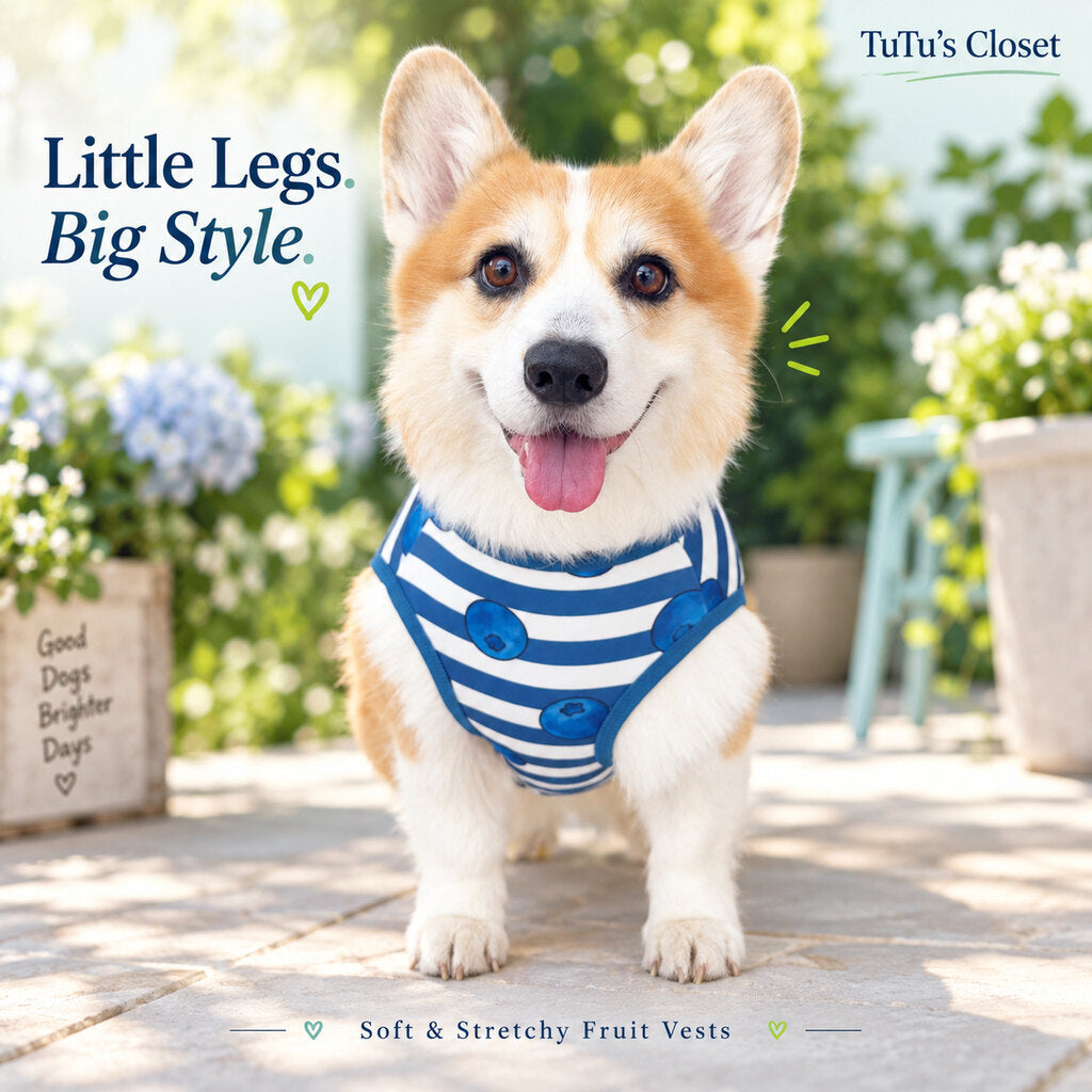 Fruit Print Dog Vest – Stretchy, Lightweight Fleece