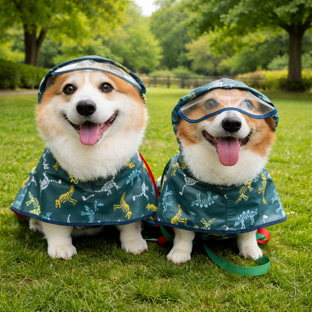 Lightweight Waterproof Dog Raincoat with Hood – Easy-On Pet Rain Jacket for Rainy Walks