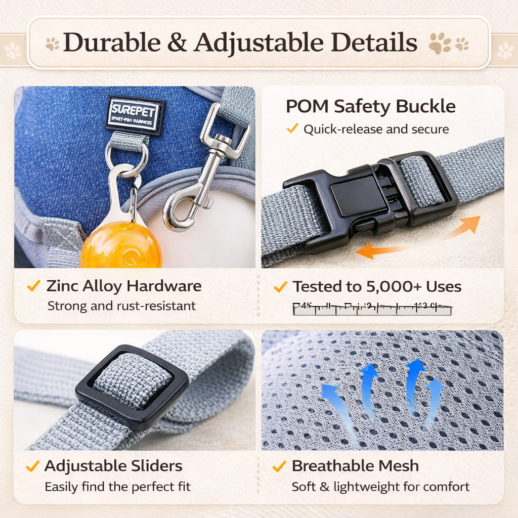 Dog Harness with Bandana Bib – No Pull Adjustable Vest for Small & Medium Dogs (Harness Only)