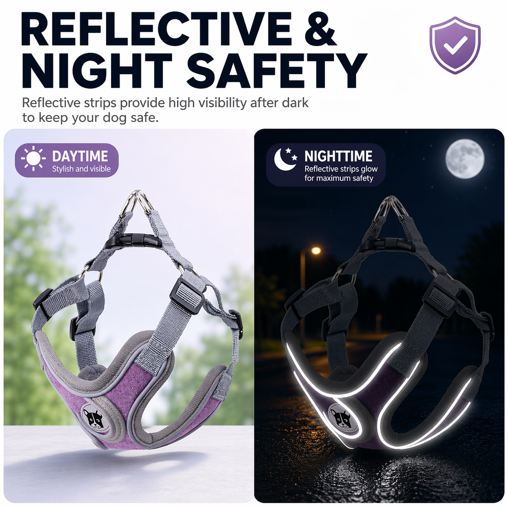 Reflective Escape-Proof Dog Harness & Matching Leash Set